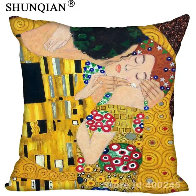 gustav klimt cat pillow covers