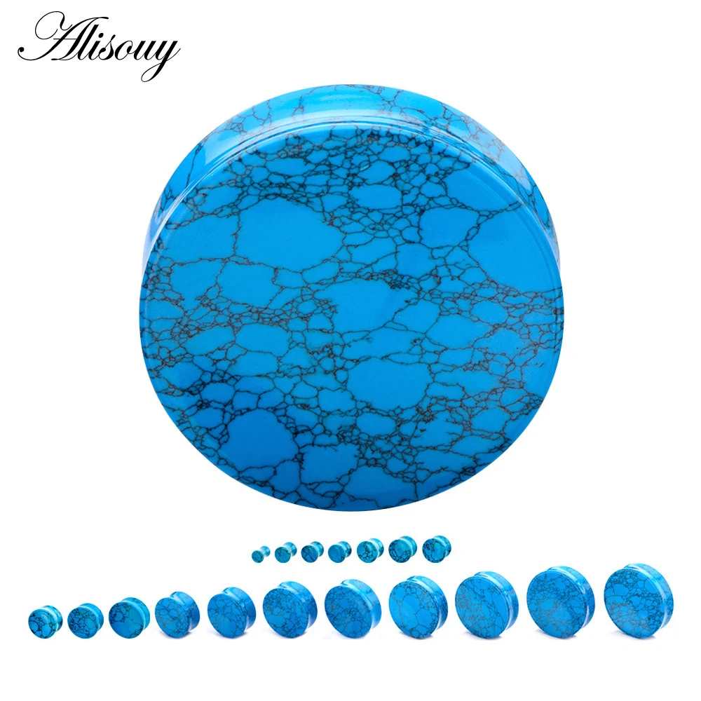 Piercing Jewelry 1PC Stone Ear Plugs Gauges Earrings Women Men Ear Plug Flesh Tunnel Expander Stretcher