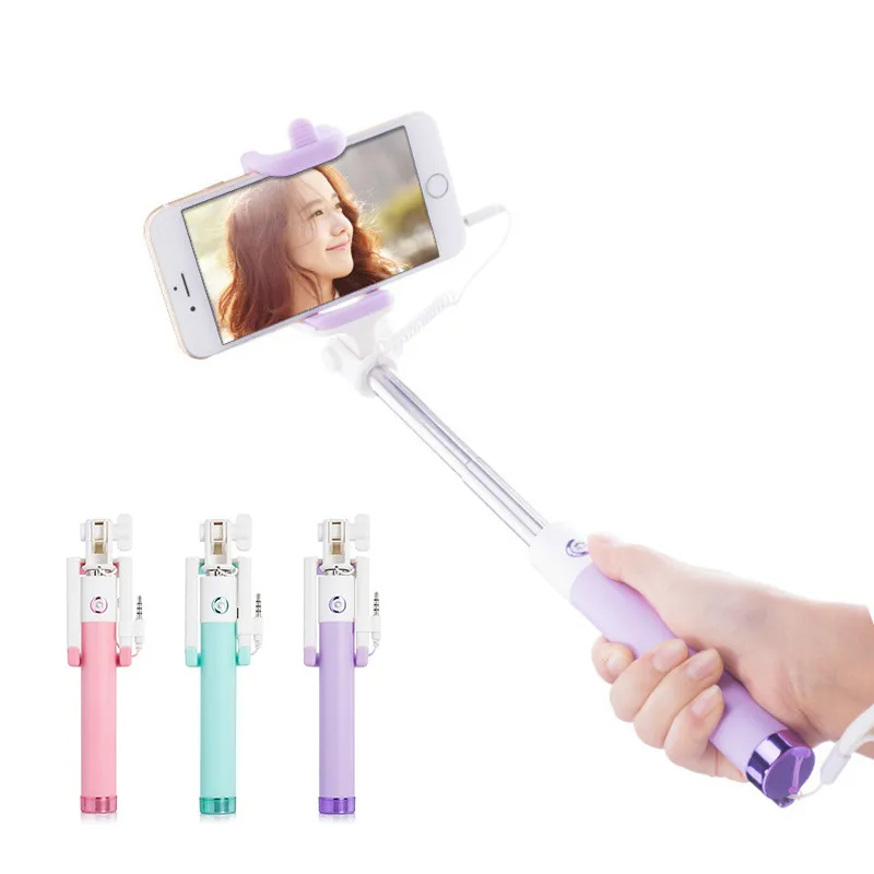 

Vacusg Universal Selfie Stick With Button Wired Silicone Handle Monopod For iPhone Android Phone Samsung Xiaomi Selfie Sticks Z3