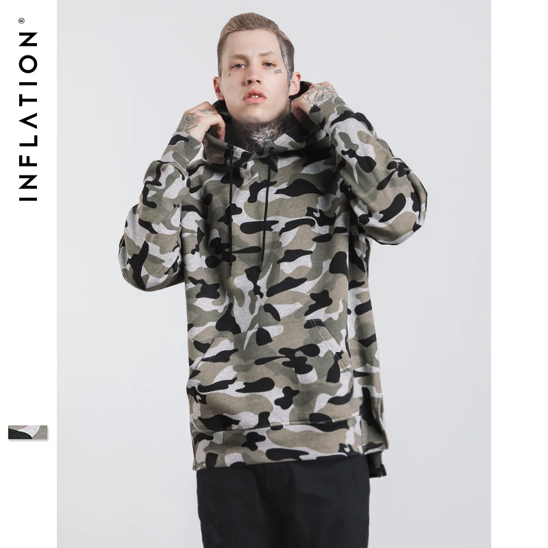 Инфляции Camo Hoodie Для мужчин модные толстовки с капюшоном оригинальный бренд