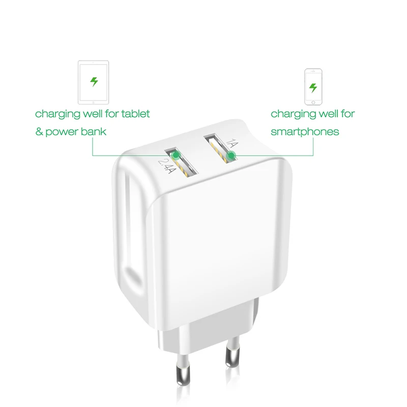 Suntaiho двойной USB порт зарядное устройство путешествия настенный адаптер смарт-мобильный телефон зарядное устройство для Iphone/Xiaomi/LG/huawei ЕС Plug