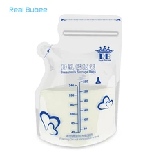 Real Bubee 30 шт 250 мл детские пищевые пакеты для хранения грудного молока для хранения PBA бесплатно Safe De Leite Almacenaje Leche для ребенка