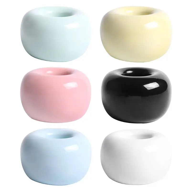 

Multi-function Toothbrush Holder Creative Storage Rack Ceramic Pen Stand Shelf For Bathroom Stationery