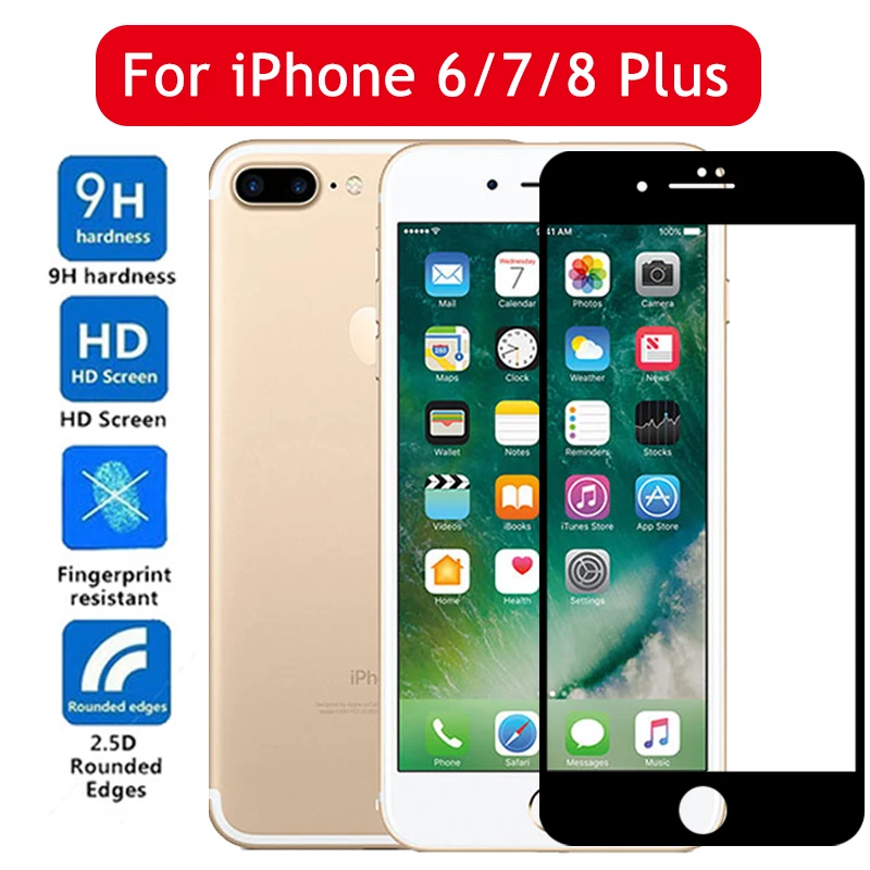 

i7 i8 plus glass screen protector armored for iphone 6plus i phone 6 7 8 7plus 8plus aiphone lphone iohone aphone protective fil