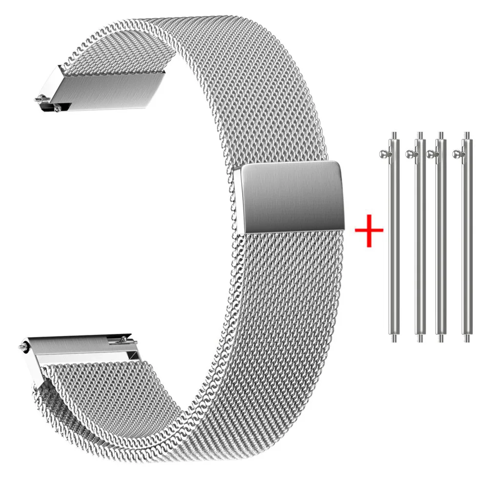 Milanese Loop Магнитная Нержавеющая сталь часы ремешок для Xiaomi Huami Amazfit молодежи бит умный ремешок для часов на запястье 22/20/18/16 мм