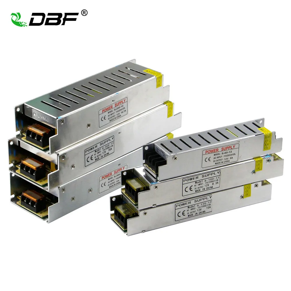 

[DBF]Transformer AC110/220V to DC12V 5A/60W 8.3A/100W 10A/120W 16.7A/200W 20A/250W 30A/360W Power Supply for 3528 5050 LED Strip