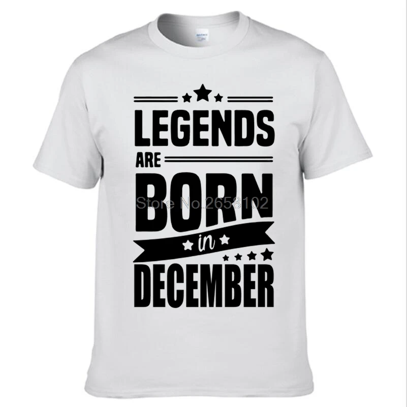 Футболка с надписью New Legends Are Born In футболка &quotдекабрь&quot подарок на день рождения