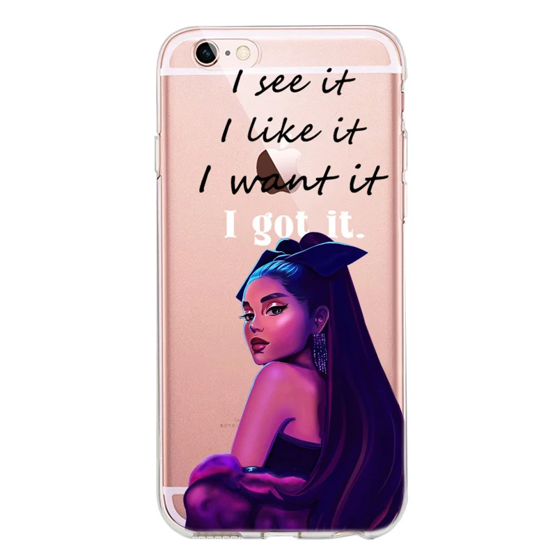 7 колец Ariana Grande Girl Силиконовый чехол funda для iPhone 6 6S 7 8 Plus 5 5S SE x XS Max XR Бог-женщина милый чехол для телефона