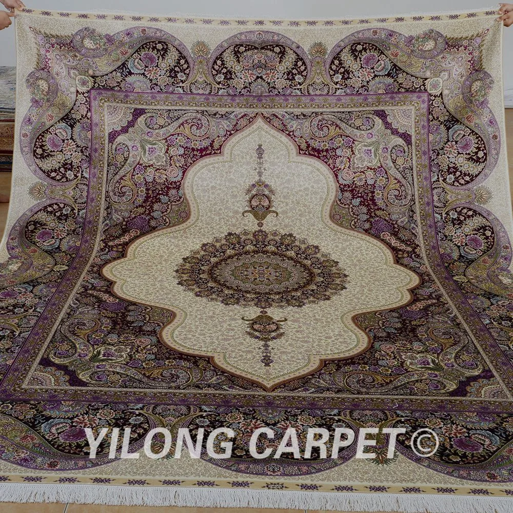 Yilong 8'x10' persian silk rugs for sale antique new design purple