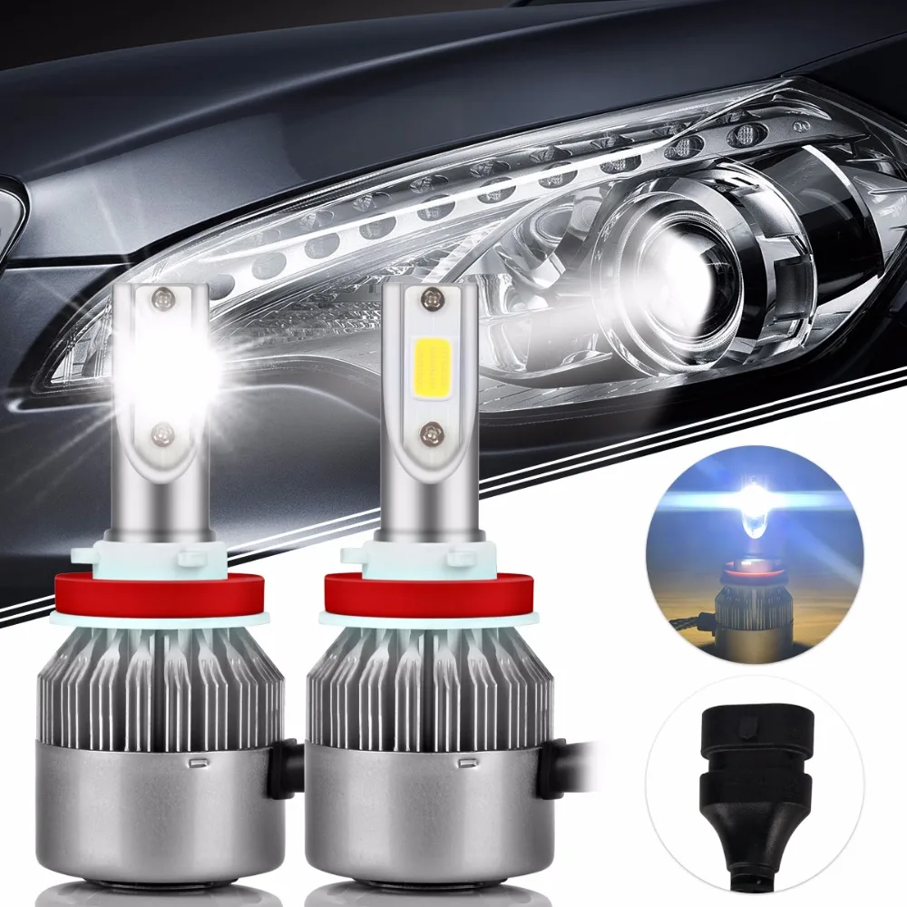 2pcs Car Super Bright 72W H11 Led Bulb Auto Headlights Auto Led Light