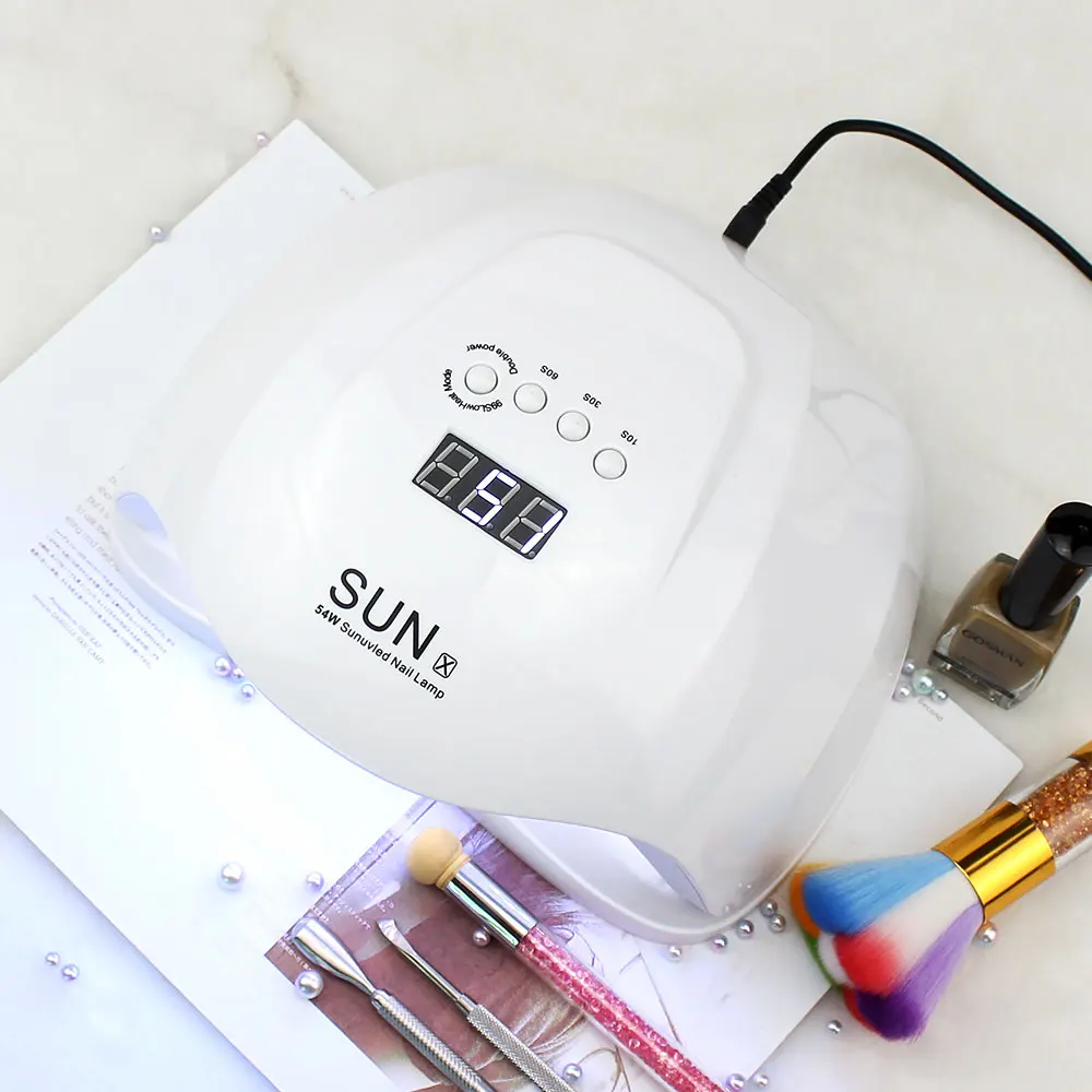 

NOQ sunx 54w apparatus for manicure lamp for nails gel polish ultraviolet lamp uv led nail light dryer with timer button