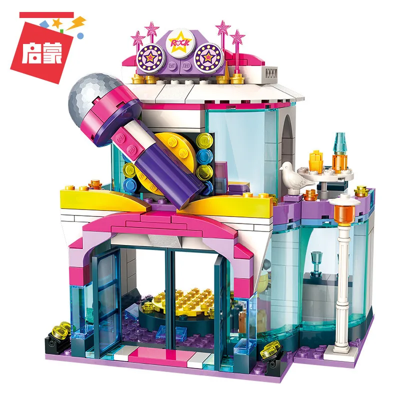 Светящиеся девушки Город Друзья принцесса КТВ звезда мечта сцена красочные праздники строительные блоки наборы детские игрушки