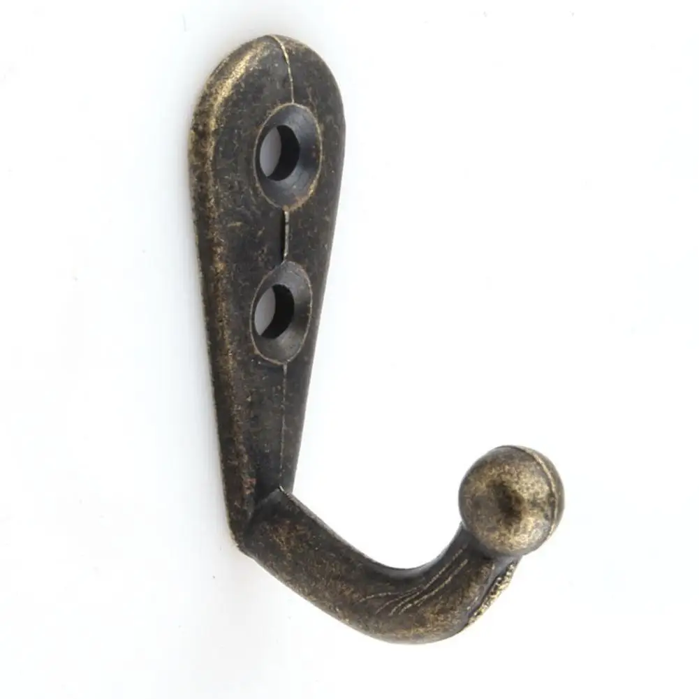 

None 10pcs Antique Bronze Wall Hooks Hanger for Clothes Coat Hat Bags Towel Home Decor-30