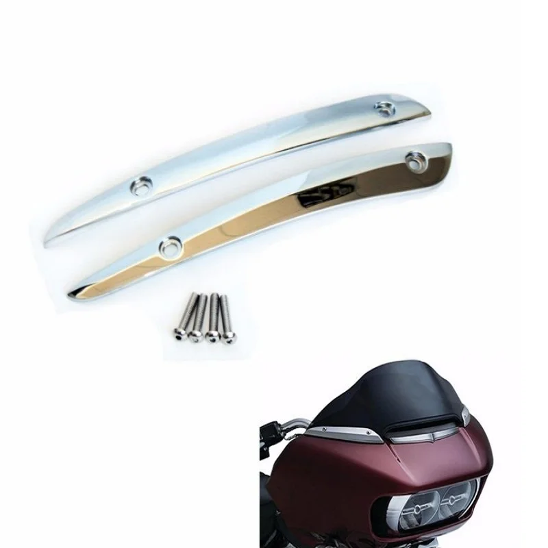 

Chrome Aluminum Windshield Side Trim For Harley Road Glide Custom-FLTRX Ultra - FLTRU
