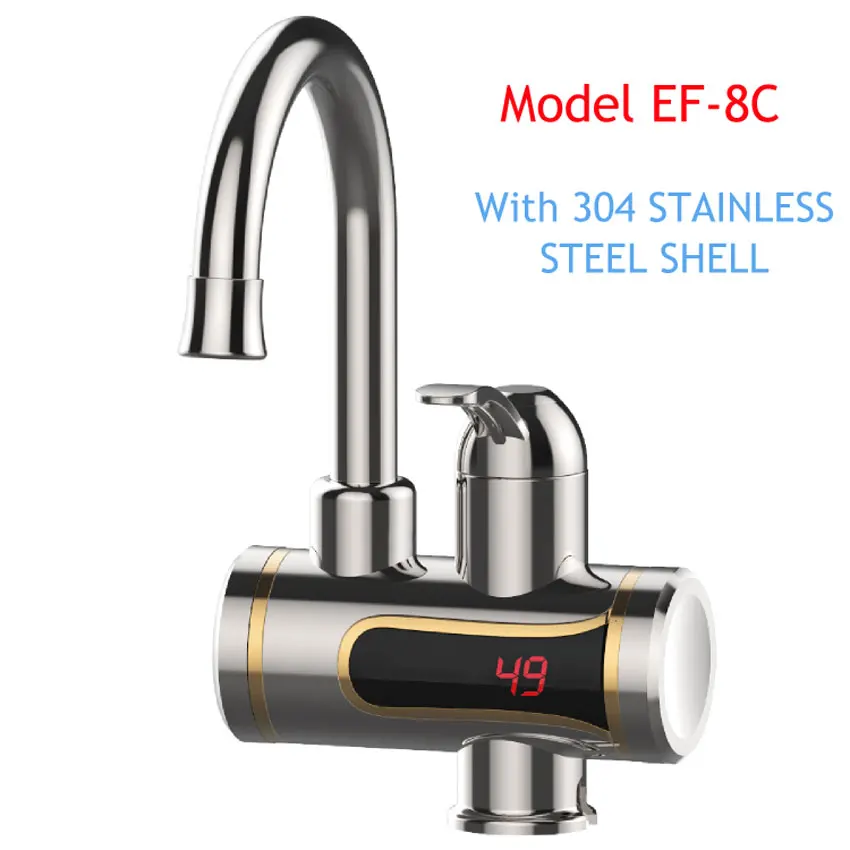 Ecofresh Instant Hot Water Heater Tap Fast Instantaneous Thermostat for Water Heater 3000w Electrical Faucet Temperature Display