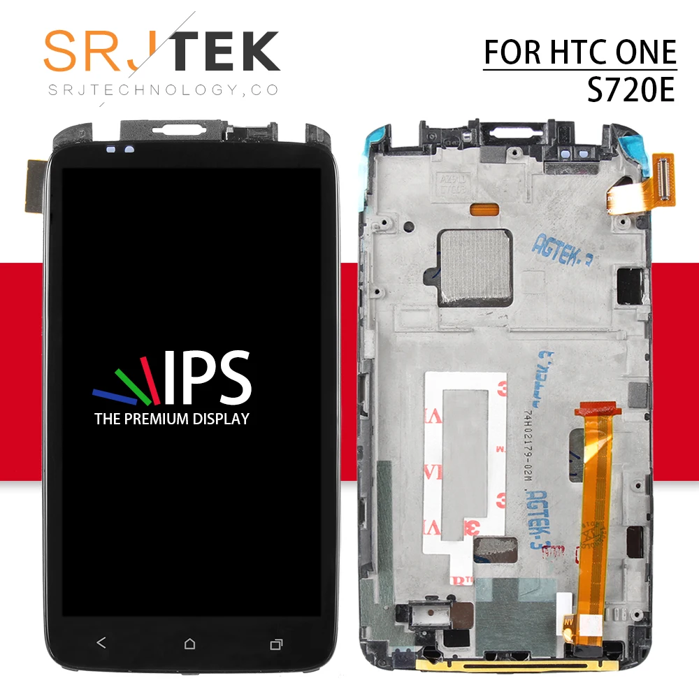 

Srjtek screen For HTC One X S720e LCD Touch Screen G23 Display Digitizer Sensor Assembly With Frame Tested Black 4.7'' 1280*720