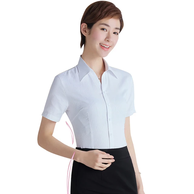 6XL Plus Size Office Women's Shirt White Short Sleeve OL Workplace ...