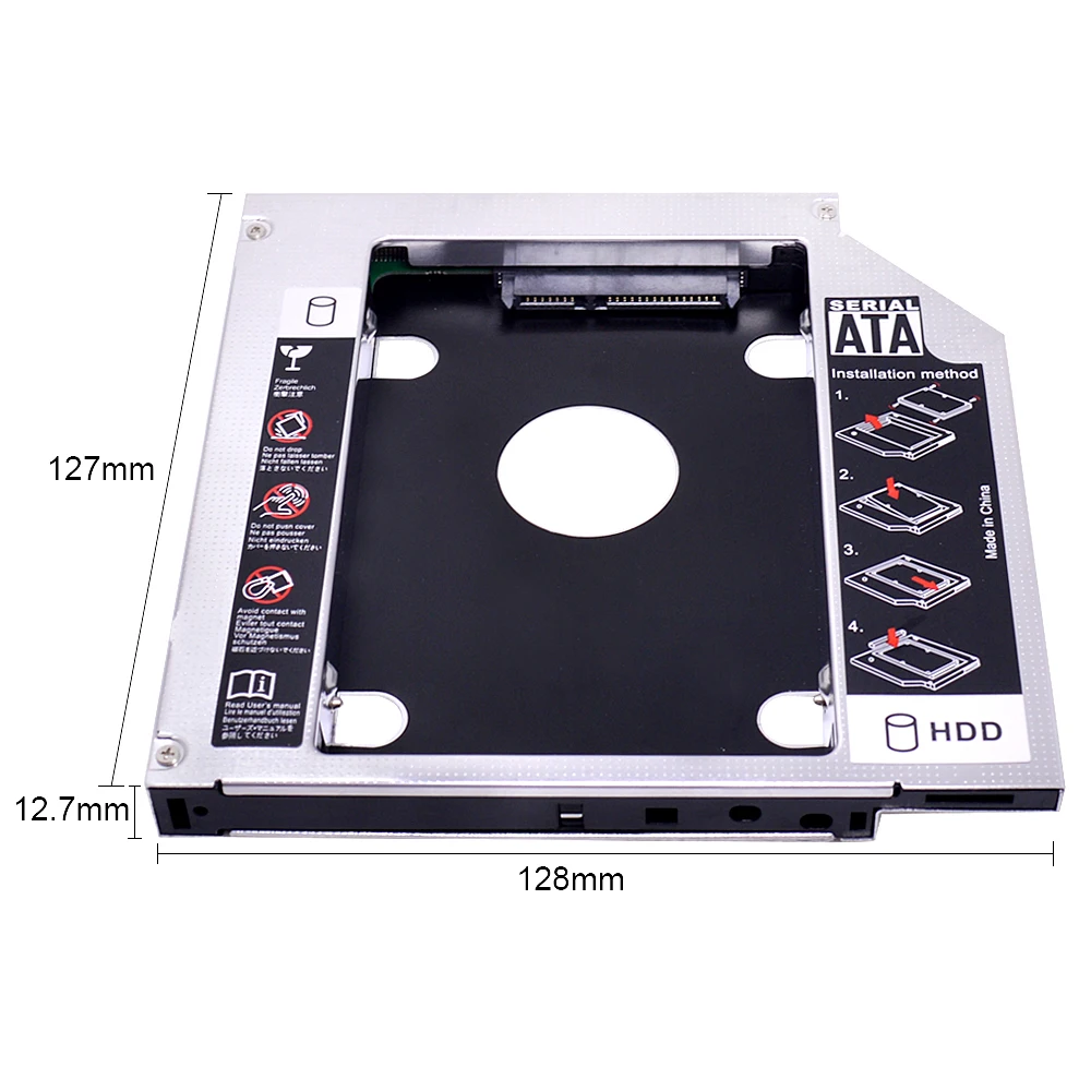CHIPAL Алюминий 2nd HDD Caddy 12 7 мм IDE SATA для 2 5 &quotSSD корпус жесткого диска ноутбука CD ROM DVD