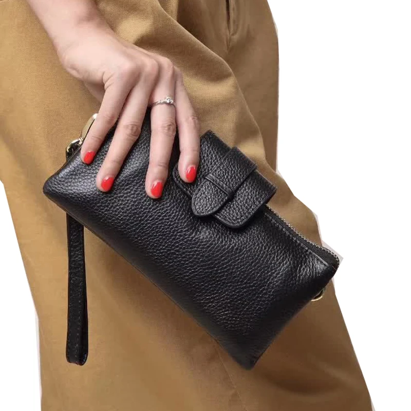 Женская сумка клатч из натуральной кожи с ручками и плечевым ремнём|bag women