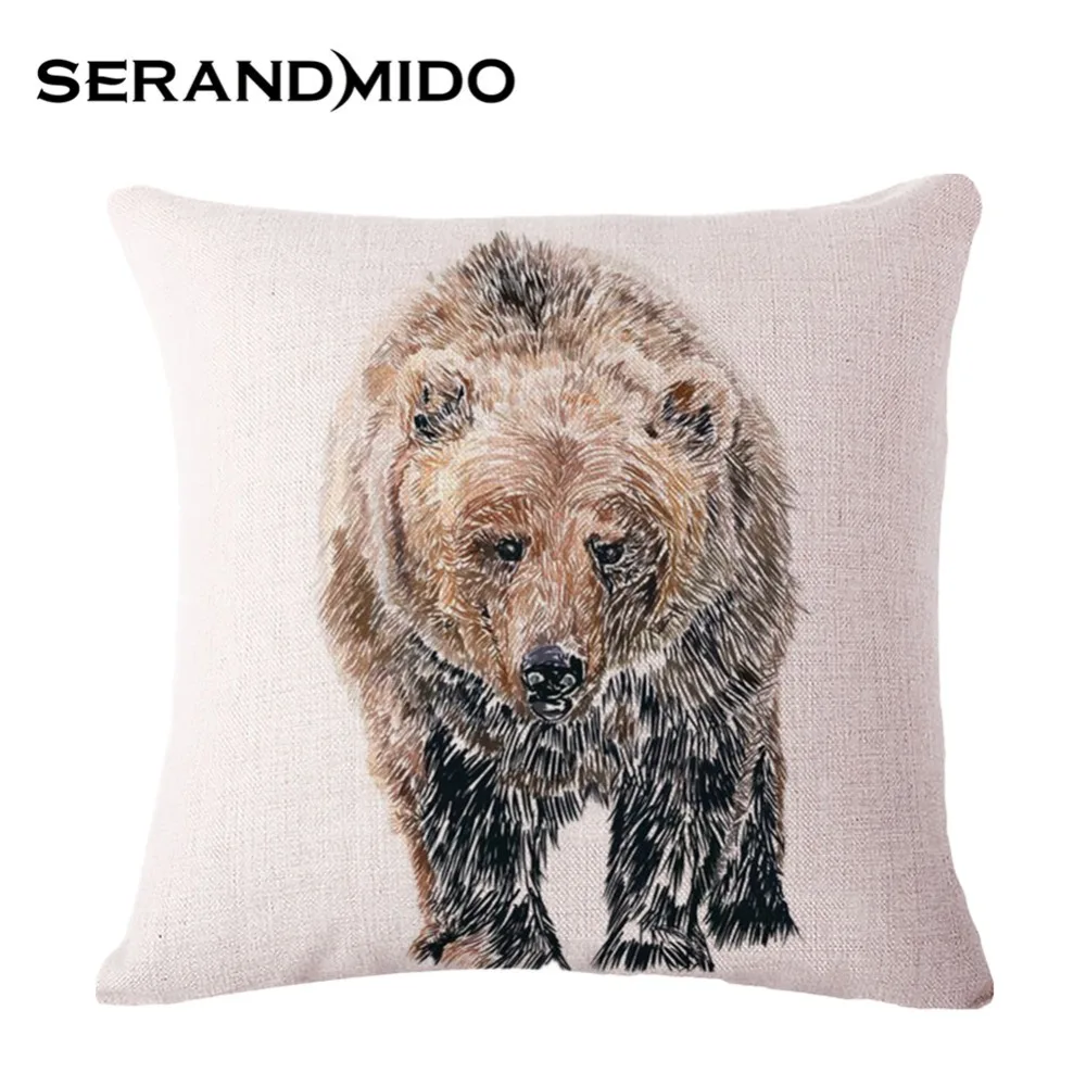 Animal Bear Sofa Pillows Breathable Cotton Square Outdoor Cushions Capa De Almofada For Home Car Decor Smc1074t Outdoor Cushions Sofa Pillowcotton Pillow Aliexpress