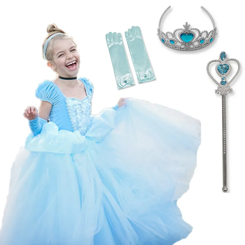 

Girls Summer Dress Kids Cinderella Snow White Cosplay Costume Baby Girl Princess Dress Rapunzel Aurora Belle Dress Vestidos