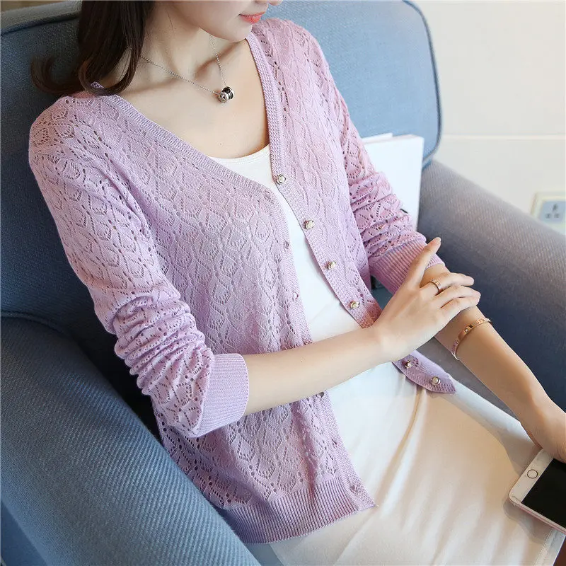 special price thin knitted sweater women's cardigan jacket 2021 summer sunscreen short air conditioning shirt. |
