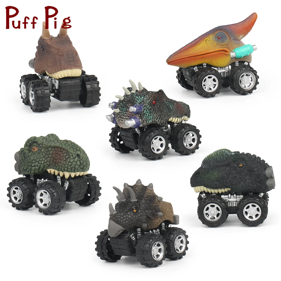 

6pcs/lot Mini Dinosaur Animal Pull Back Cars Model Friction Powered Diecast Vehicles Play Set Novelty Toys For Children Boys