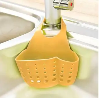 5 Colors Portable Basket Home Kitchen Hanging Drain Basket Bag Bath Storage Tools Sink Holder Kitchen Accessory vaciar cesta - Цвет: Цвет: желтый