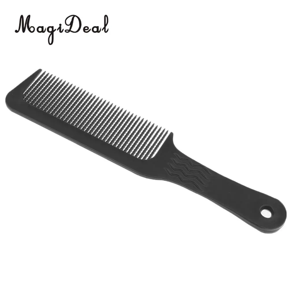 2pcs Plastic Clipper Barber Hair Cutting Styling Combs for Blending Tapering Flat Tops- 9.3inch Black White