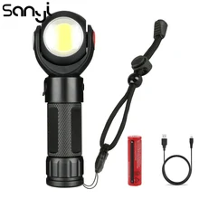SANYI 3800LM USB аккумуляторная батарея 18650 портативный фонарик T6 COB 7 режимов Лампа для рабочего освещения