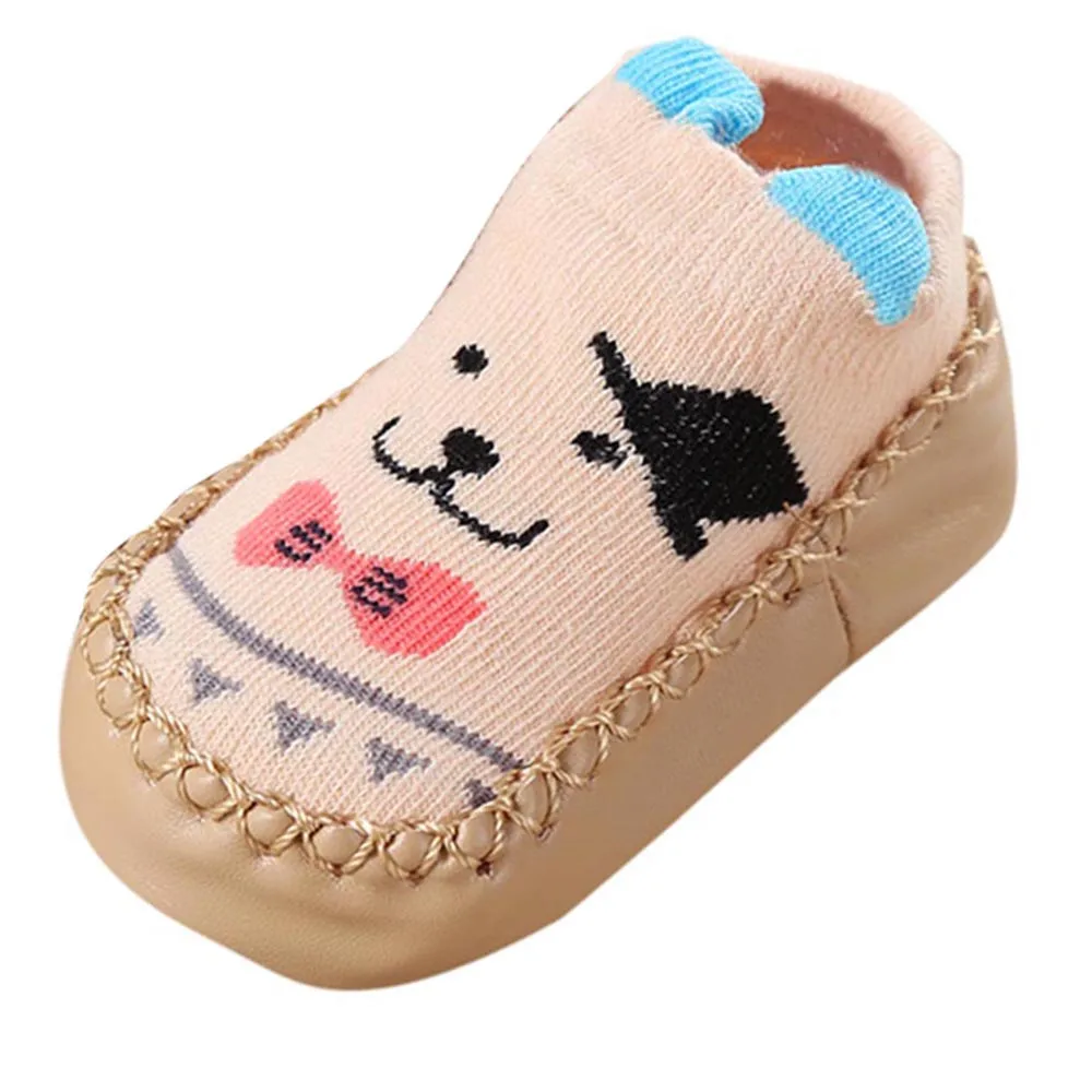 

Newborn Baby Step Shoes Socks Kids Floor Socks Thick Non-Slip Toddler Cartoon Calcetines For Children Boys Girls #