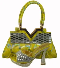 Italian Shoes With Matching Bag High Quality Italy Shoe And Bag Set For Wedding And Party Fashion Women Shoes With Bag 1308-38