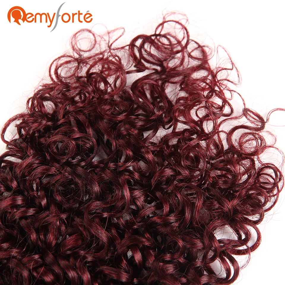 Remy Forte Wholesale Lots Curly Bulk Human Hair For Braiding No Weft Ombre 99J Brazilian 4 Bundles Human Hair Crochet Braids