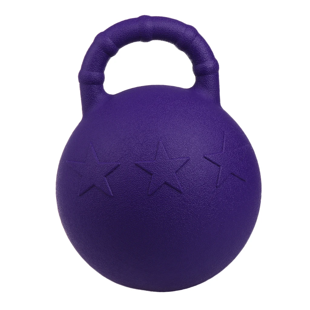 MagiDeal Purple Horse Pony Bounce Jolly Game Ball Stable Field Toy Anti-Burst Dog Soccer Balls with Handle