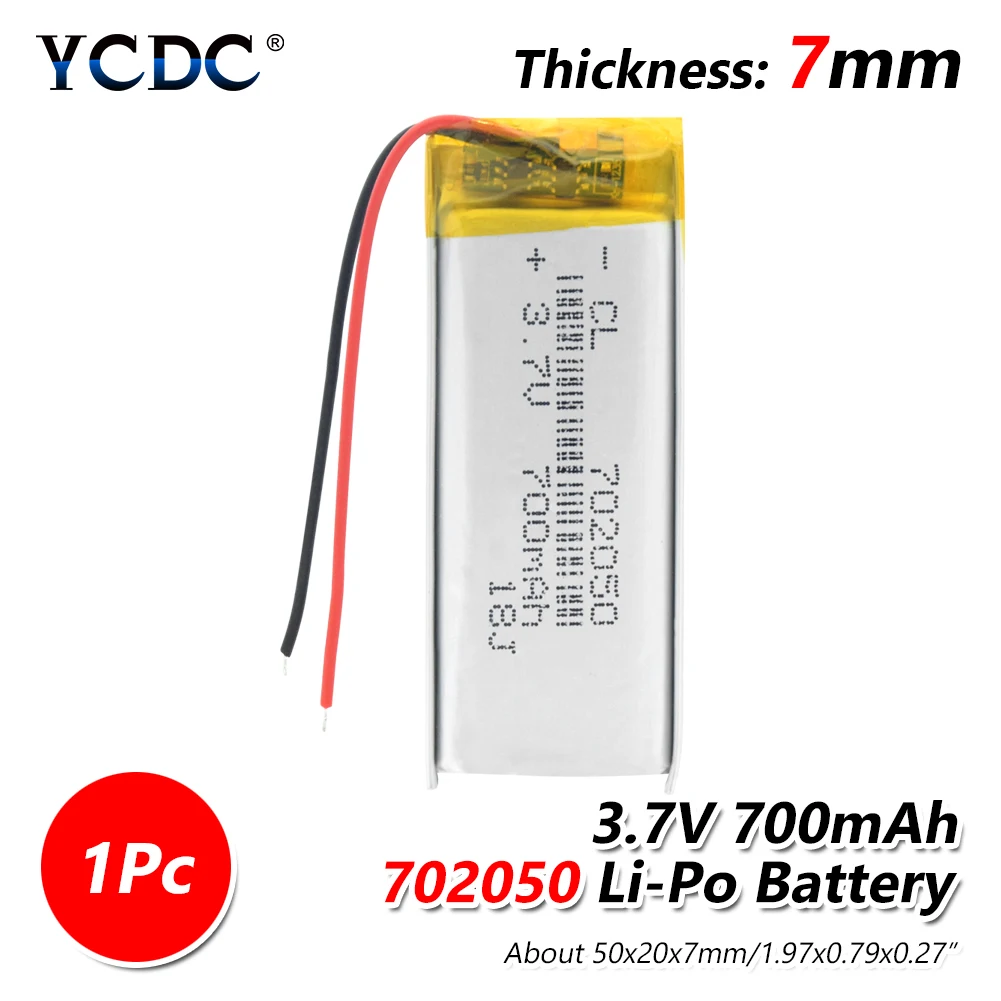 700mAh 702050 3,7 V литий-полимерная LiPo аккумуляторная батарея для Mp3 MP4 MP5 gps наушников PAD DVD электронной книги bluetooth камеры