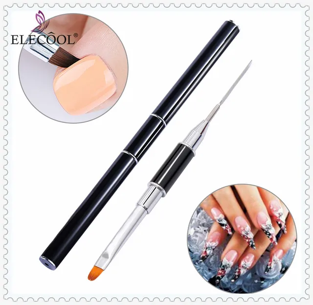 Nail Art Penselen elecool nail art brush acrylic nail penseel poly painting drawing brushes set nail tips gel brush nagel penselen manicure tool