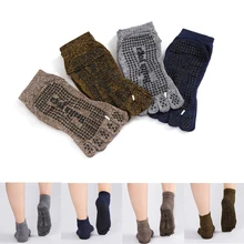 1 пара/лот дышащие Противоскользящий пол носки мужские хлопковые нескользящие носки для йоги с захватами для Гимнастика-Пилатес фитнес Барре