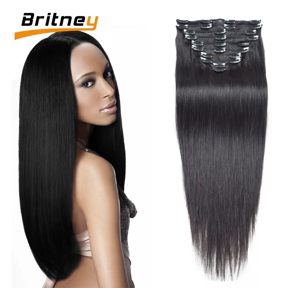 Clip In Human Hair Extensions Brazilian Virgin Hair Clip In Extensions African American Clip In