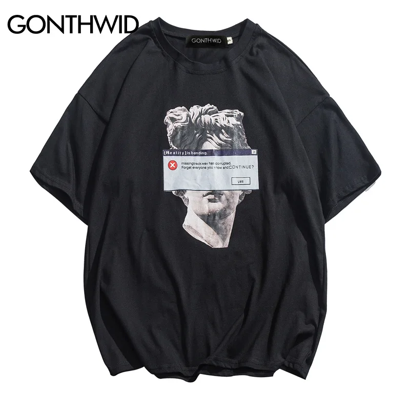 

GONTHWID Funny Michelangelo Statue David Print Tshirts Harajuku Casual Streetwear Tops Tees Hip Hop Summer Short Sleeve T Shirts