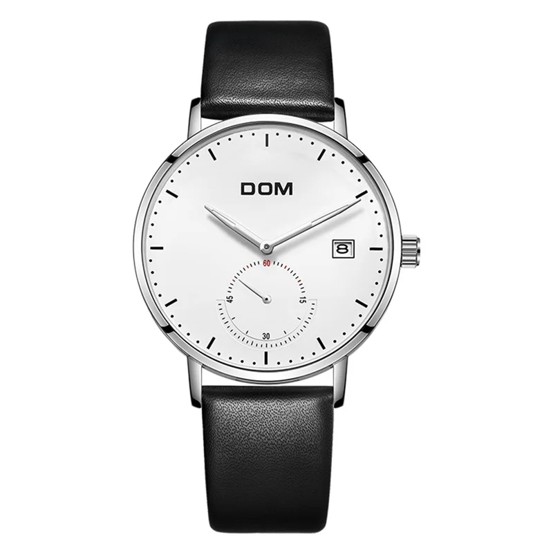 DOM бренд синий цвет Роскошные Бизнес Мужские часы водонепроницаемые уникальные модные повседневные кварцевые мужские часы relogio M-307 - Цвет: M 307L 7M