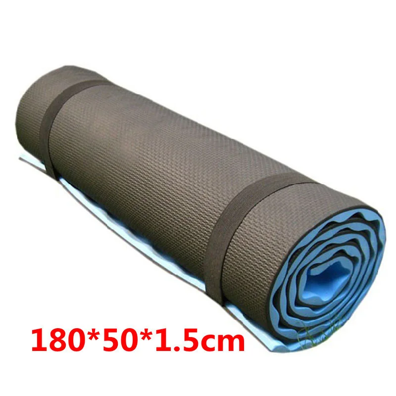 180*50*1.5CM Single Outdoor Exercise Sleeping Camping Yoga Mat Fitness Exercise Pilates Home Gym Training Folding Pad - Цвет: Черный