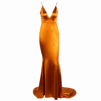 

2019 New Fashion Women Long Maxi Dress Eevning Celebrity Spafgetti Strap V Neck Backless Sexy Mermaid Vestidos Floor-Length