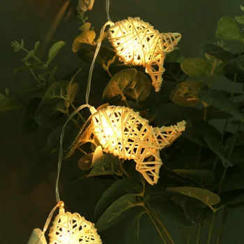 

Unqiue handmade fish ranttan led string light by AA battery 4M 20 Leds,Fairy party light/ wedding/Christmas decoration