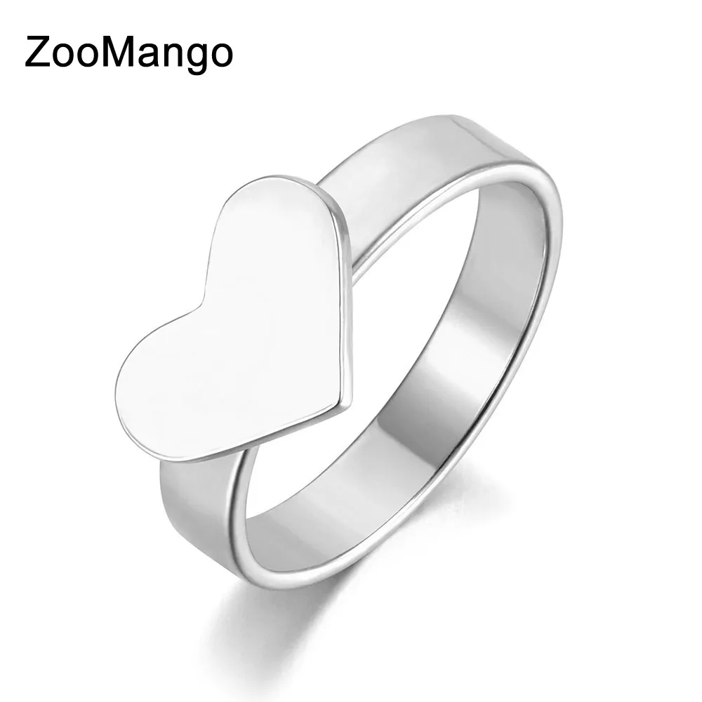 

ZooMango Romantic Stainless Steel Couple Rings For Women Men Love Heart Anniversary Wedding Ring Jewelry Anneau Halka ZR19033