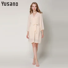 Женский халат, шелковый халат, кружевной халат, ночная рубашка, 2 штуки, сексуальный халат, комплект, одежда для сна, домашняя пижама, M-XL