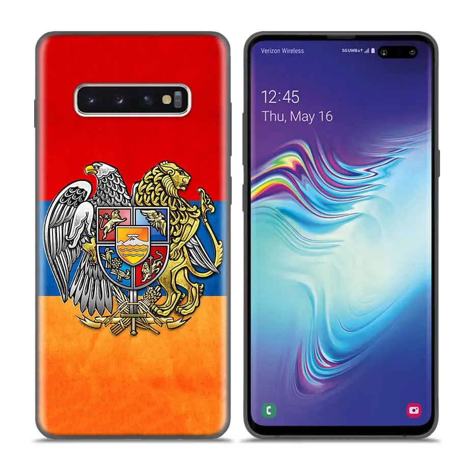 Case Coque for Samsung Galaxy S10 S9 S8 Plus 5G A30 A50 A70 A40 A20 A10 Note 8 9 10 Cover Bags Falls Armenia Armenians Flag - Цвет: AS-002