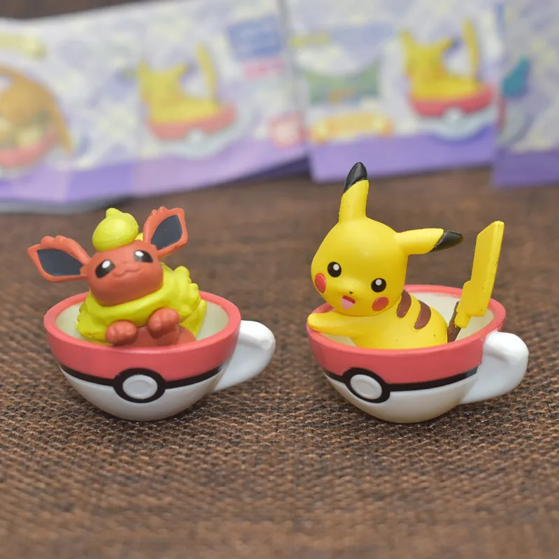 Us 1033 6 Offtakara Tomy Pokemon 5pcsset Anime Eevee Vaporeon Jolteon Flareon Cup Figure Toys Model Collection Action Toys Gifts For Kids In