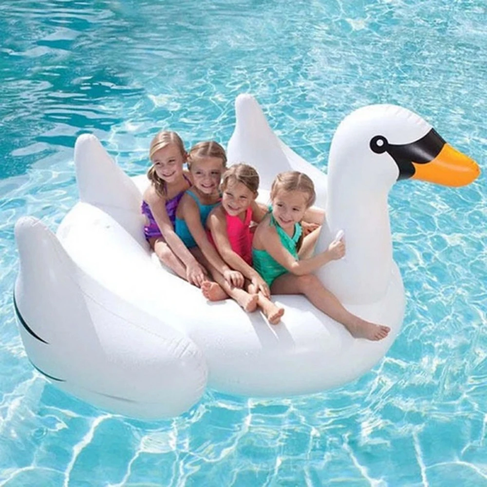 

190cm Giant White Swan inflatable Ride-on Pool Floats for Adults Swimming Circle Swan Unicorn Island Flamingo Swim Ring Mattress
