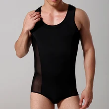 Мужские сетчатые ледяные шелковые марлевые сексуальные цельные прозрачные Горячие Шейперы боди мужские прозрачные борцовские майки боди мужской комбинезон