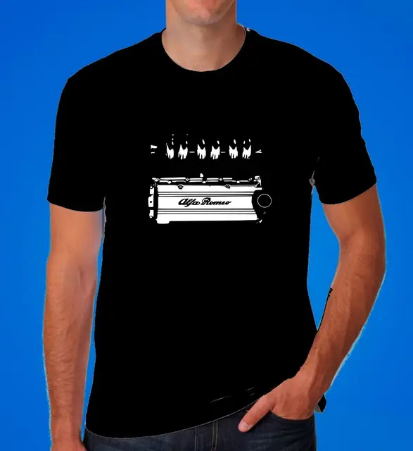 Us 12 06 5 Off 2019 Summer New Cool Tee Shirt Romeo T V6 Busso Gtv Gta 166 155 Gt Alfa Legend Engine Car Gift Cotton In Shirts From